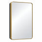 20 in W x 26 in H Rectangular Brass Gold Stainless Steels Framed Recessed Surface Mount Medicine Cabinet with Mirror hd JGYJ5066GD
