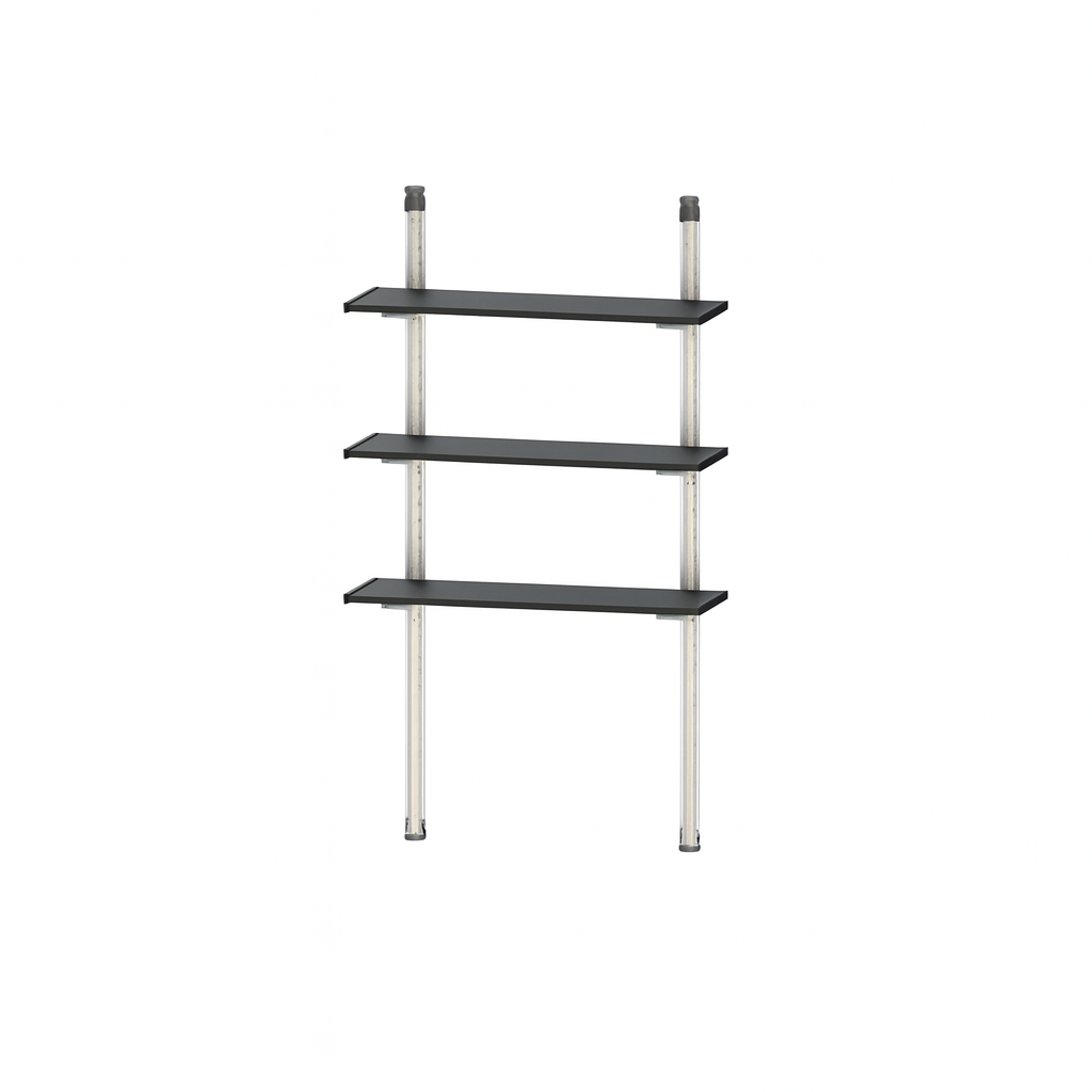 Keter 12 in. W x 40 in. H Black Adjustable Shelve Kit and Rack for Outdoor Storage Sheds Wall Shelving