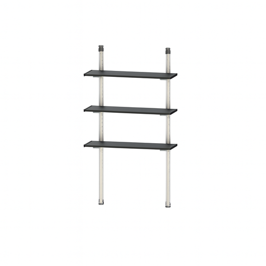 Keter 12 in. W x 40 in. H Black Adjustable Shelve Kit and Rack for Outdoor Storage Sheds Wall Shelving
