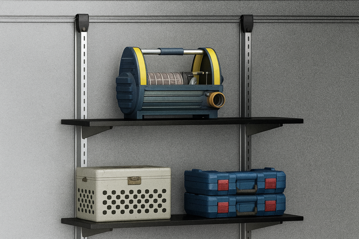 Keter 12 in. W x 40 in. H Black Adjustable Shelve Kit and Rack for Outdoor Storage Sheds Wall Shelving