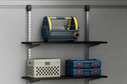 Keter 12 in. W x 40 in. H Black Adjustable Shelve Kit and Rack for Outdoor Storage Sheds Wall Shelving