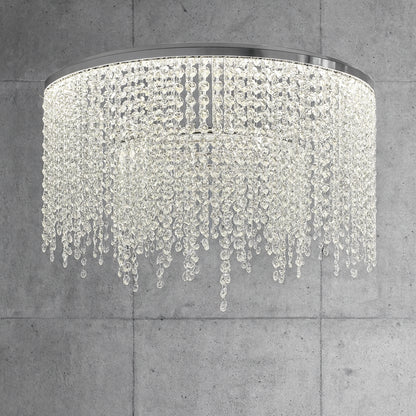 Sunpez 1-Light Hanging Fixture Pendant Light 3-Color Dimming Integrated LED Crystal Chandeliers for Dining Room