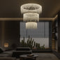 Sunpez 3-Lights Integrated LED Crystal Chandelier 3-Tiers Hanging Ceiling Light Pendant Light Fixture for Dining Room