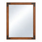 30 in W x 36 in H Rectangular Rustic Wood Framed Mirror Farmhouse Bathroom Vanity Mirror Over Sink in Brown
