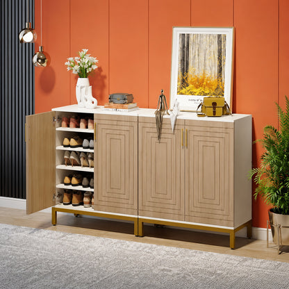 38 in H Shoe Storage Cabinet with Doors 20 Pairs Entryway Shoe Cabinet 5 Tier Shoe Racks Organizer
