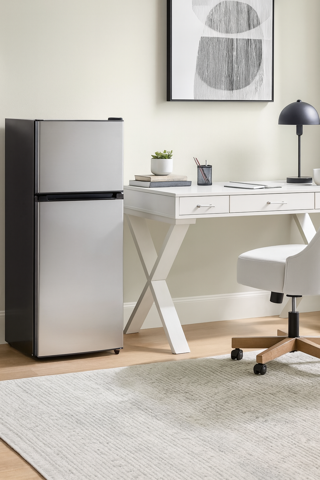 Vissani 4.5 cu. ft. 2-Door Mini Refrigerator in Platinum Steel with Freezer