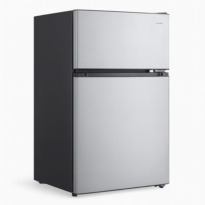 Vissani 3.1 cu. ft. 2-Door Mini Refrigerator in Stainless Steel with Freezer, ENERGY STAR