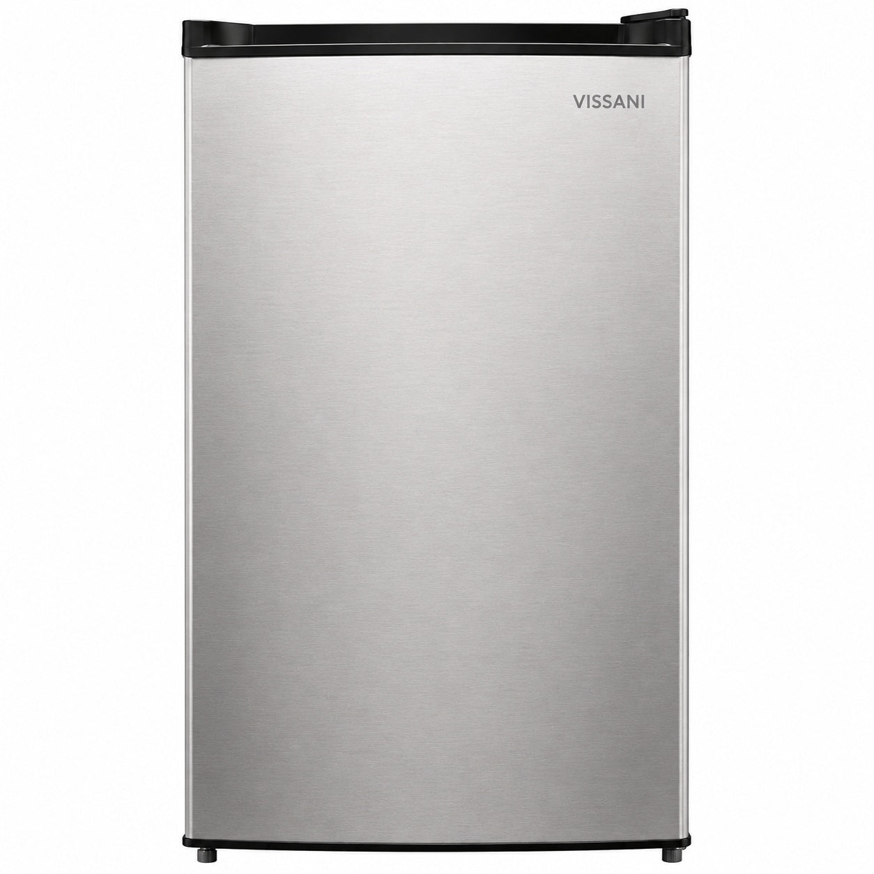Vissani 4 4 cu ft Mini Refrigerator in Stainless Look with 7 Door Racks Glass Shelves and Energy Efficiency