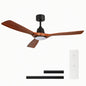 TOZING 52 in. Smart Industrial Indoor LED Wood and Black Semi Flush Mount Ceiling Fan with Light Kit Remote and App Control