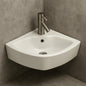 12.6 in. Corner Wall Hung Bathroom Sink in White with Overflow