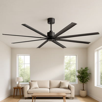 Breezary Melissa 72 in 6 Fan Speeds Ceiling Fan in Black with Remote Control Included