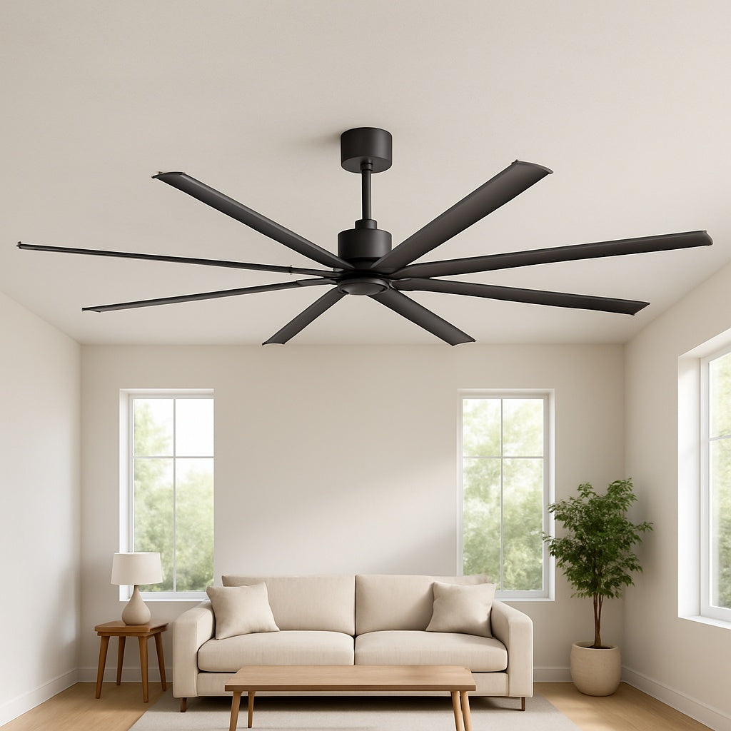 Breezary Melissa 72 in 6 Fan Speeds Ceiling Fan in Black with Remote Control Included