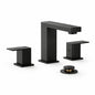 androme 8 in Widespread Double Handle Bathroom Faucet with Pop Up Drain 3 Hole Vanity Sink Faucet Spout in Matte Blak