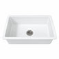 Eridanus Oslo 32 in Drop In Undermount Single Bowl in Crisp White Fireclay Kitchen Sink with Bottom Grid and Basket Strainer