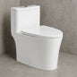 1-Piece 12 in. Rough In 1.1/1.6 GPF Dual Flush Elongated Toilet in White with Skirted Trap Way Seat Included