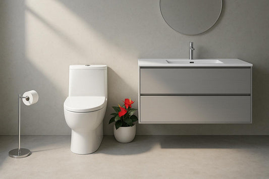 1 Piece 1.1/1.6 GPF Dual Flush Compact Elongated WaterSense Toilet in White Soft Close Seat Included 732829116340 Hanikes