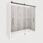 NuVo Driftwood Tetherow 60 in x 34 in x 83 in Base Wall Door Rectangular Alcove Shower Stall Kit Matte Black Center