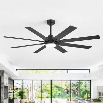 Maxwell 72 in Integrated LED Indoor Black Windmill Ceiling Fans with Color Changing LED Light with Remote Included