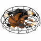 Breezary 19 in Indoor Black Caged Ceiling Fan with Metal Light Kit and Remote Control Included