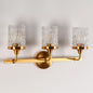LNC Modern 22 8 in 3 Light Plating Brass Cylinder Vanity Light with Clear Ripple Glass Shades for Bathroom Powder Room