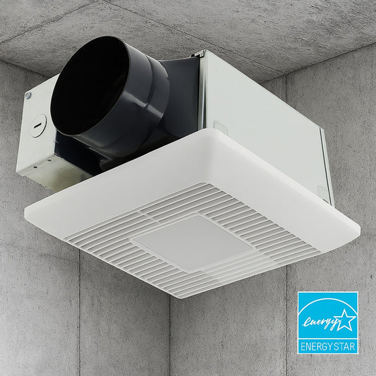 Whisper Mighty LED Pick-A-Flow 70-90CFM Ceiling/Wall ENERGY STAR Bathroom Exhaust Fan 9.5 in. x 9.5 in. Grille Footprint