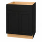 Hampton Bay Avondale 33 in W x 24 in D x 34 5 in H Ready to Assemble Plywood Shaker Sink Base Kitchen Cabinet in Raven Black