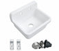 Eridanus Mason 10 Gallon 20 in D x 24 in W Wall Mount Laundry Utility Sink in Crisp White with Basket Strainer ERI US 202