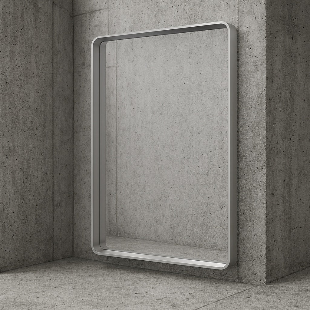 24 in. W x 30 in. H Rectangular Aluminum Framed Wall Mount Bathroom Vanity Mirror in Silver