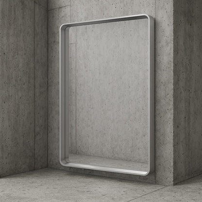 24 in. W x 30 in. H Rectangular Aluminum Framed Wall Mount Bathroom Vanity Mirror in Silver