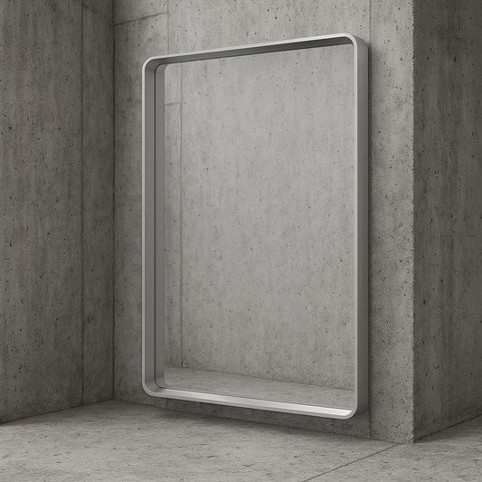 24 in. W x 30 in. H Rectangular Aluminum Framed Wall Mount Bathroom Vanity Mirror in Silver