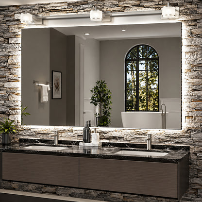 KeonJinn 60 in W x 36 in H Rectangular Frameless LED Light Anti Fog Wall Bathroom Vanity Mirror with Backlit hd YKLBG15290