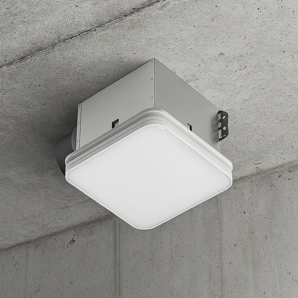 Commercial Electric 130 160 CFM Ceiling Wall Mount Roomside Installation Square Bathroom Exhaust Fan w CCT LED Night Light Humidity Sensor