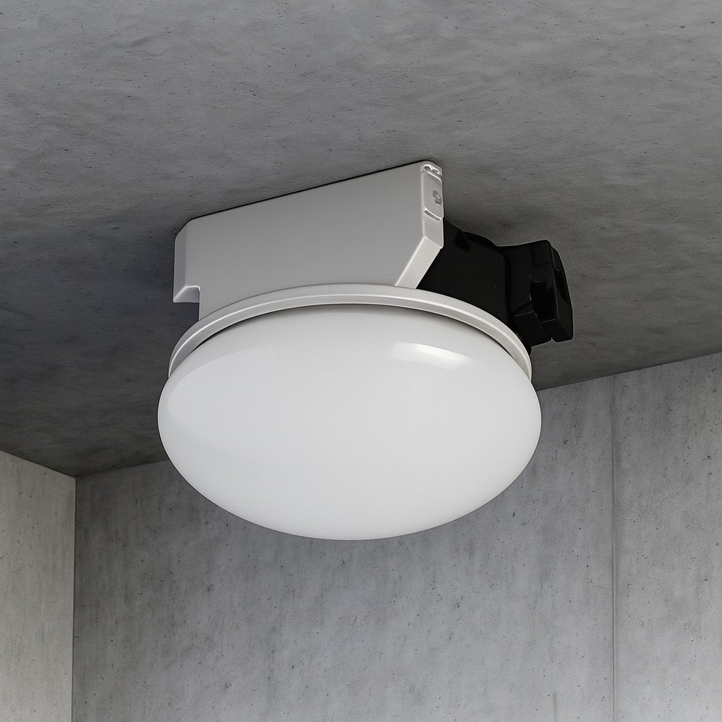 Commercial Electric 80 110 CFM Ceiling Wall Mount Roomside Installation Round Bathroom Exhaust Fan with LED Night Light and Humidity Sensor