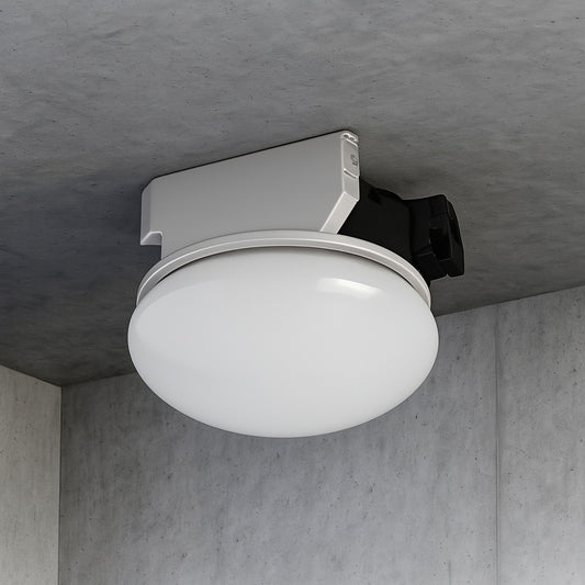 Commercial Electric 80 110 CFM Ceiling Wall Mount Roomside Installation Round Bathroom Exhaust Fan with LED Night Light and Humidity Sensor