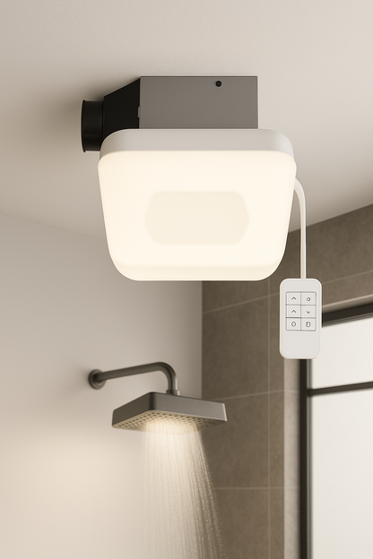 Commercial Electric 80 110 CFM Ceiling Wall Mount Roomside Installation Smart Bathroom Exhaust Fan Bluetooth Speaker Powered by Hubspace