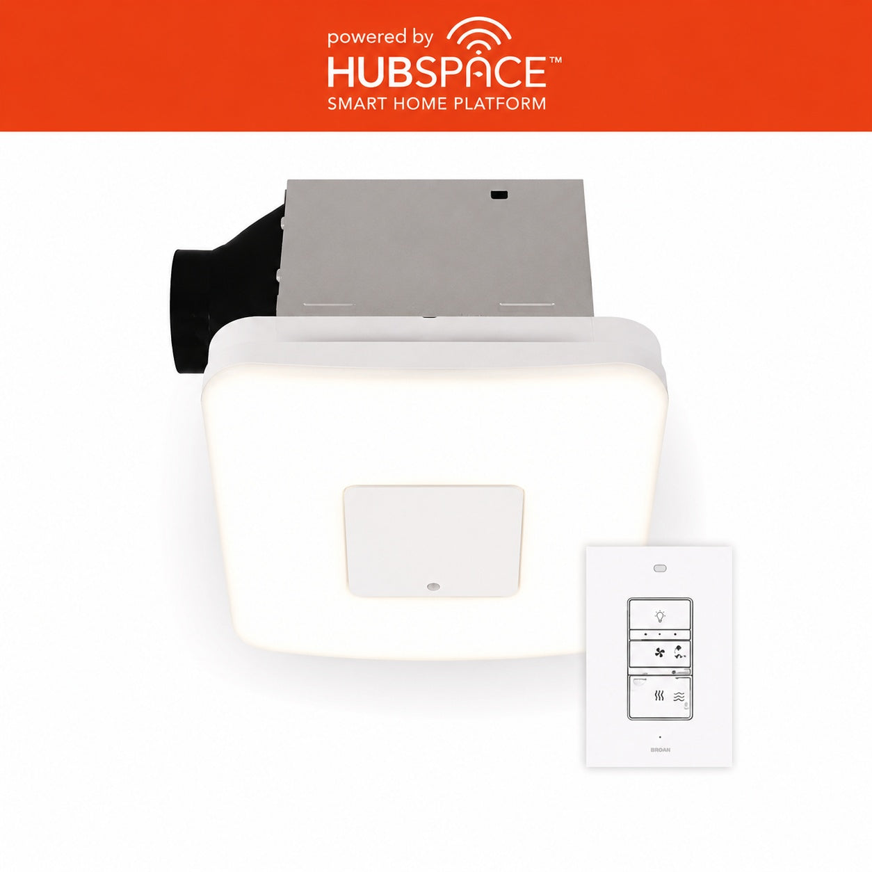 Commercial Electric 80 110 CFM Ceiling Wall Mount Roomside Installation Smart Bathroom Exhaust Fan Bluetooth Speaker Powered by Hubspace