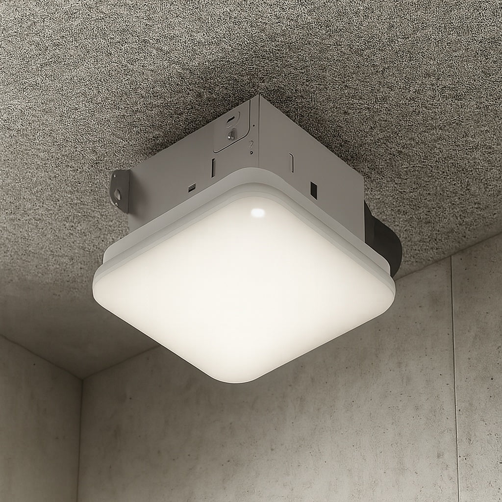 Commercial Electric 50 CFM Ceiling Mount Room Side Installation Bathroom Exhaust Fan with Adjustable Color Temperature LED and Night Light