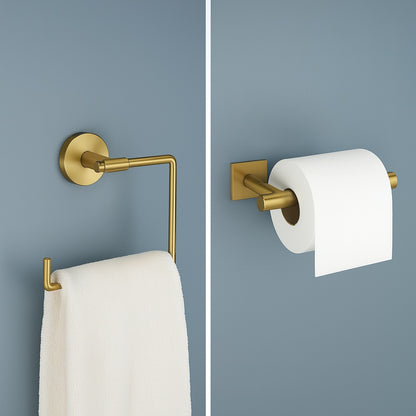 Trinsic 2-Piece Bath Hardware Set with Toilet Paper Holder, Towel Ring in Champagne Bronze