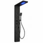 HOMEMYSTIQUE Dual 5 in 1 4 Jet Shower Panel Tower System with Rainfall Waterfall Shower Head and Massage Body Jets in Matte Black