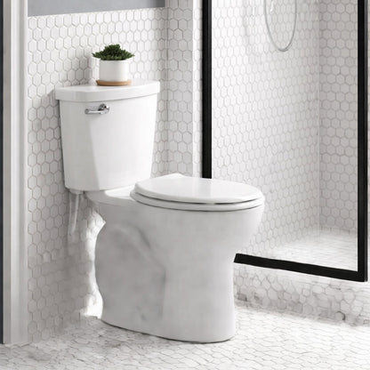 American Standard Cadet 10 in Antimicrobial 2 Piece 1 28 GPF Single Flush Chair Height Round Toilet with Slow Close Seat in White 788BB104 020