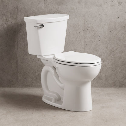 American Standard Cadet 12 in. Antimicrobial 2-Piece 1.28 GPF Single Flush Chair Height Round Toilet with Slow Close Seat in White