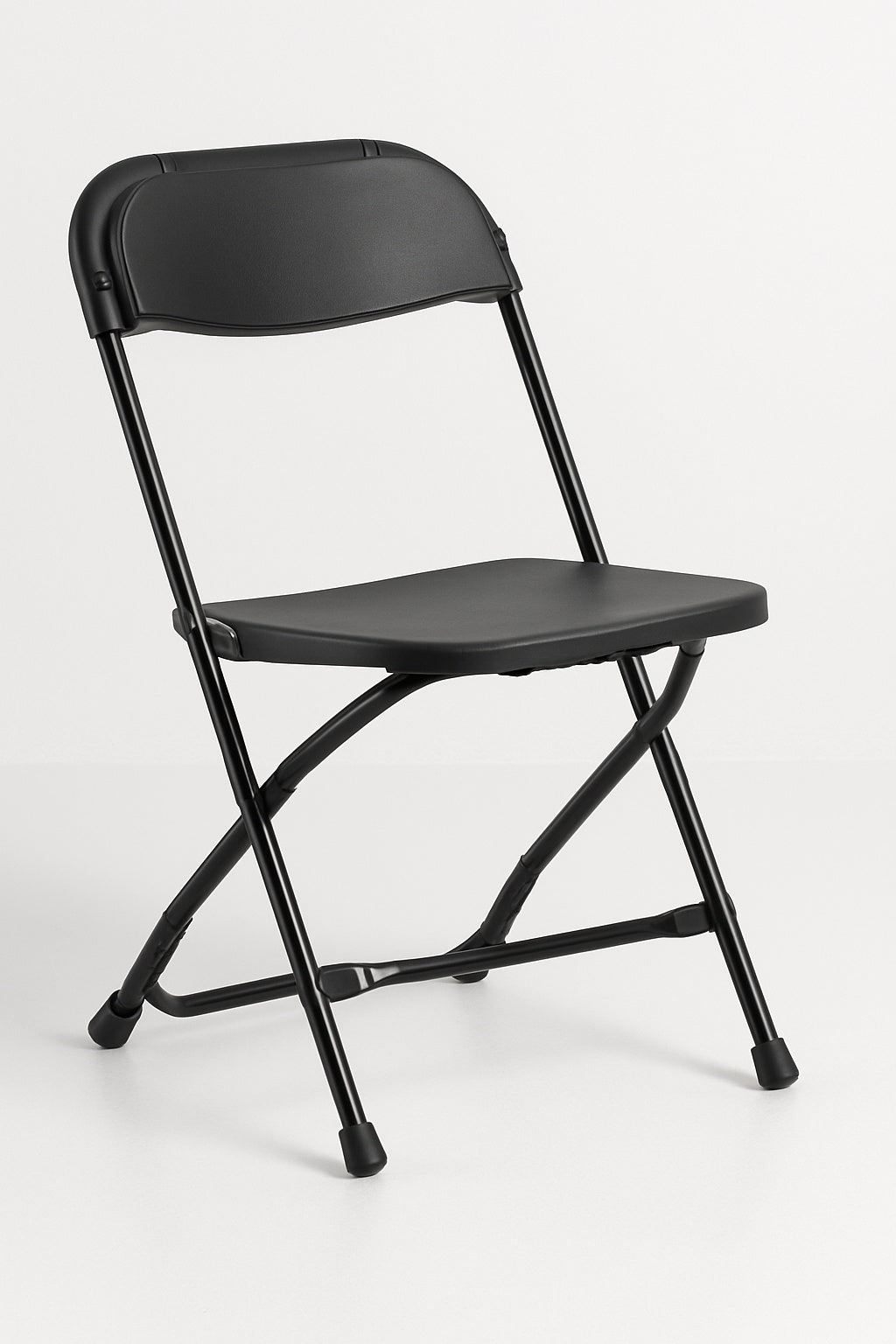 Black Steel Frame Plastic Seat Folding Chairs (Set of 10)