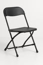Black Steel Frame Plastic Seat Folding Chairs (Set of 10)