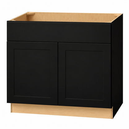 Hampton Bay Avondale 36 in W x 24 in D x 34 5 in H Ready to Assemble Plywood Shaker Base Kitchen Cabinet in Raven Black B36 H