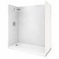 Sierra Light 36 in x 72 in x 84 in Solid Composite Stone Alcove Shower Kit with Walls and White Pan Base L R Drain