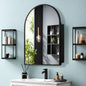 Lirago 24 in W x 36 in H Arched Recessed Surface Mount Medicine Cabinet with Mirror in Black HD TJS54