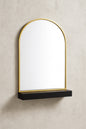 24 in. W x 36 in. H Arched Recessed/Surface Mount Medicine Cabinet with Mirror in Gold