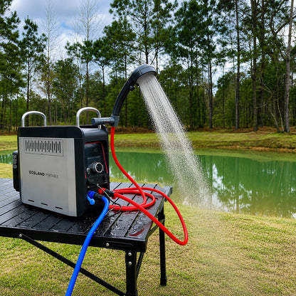 CAMPLUX Nano 20500 BTU Outdoor Portable 1 lb Propane Water Heater W 4000mAh Rechargeable Battery for Showering Cleaning 0 8 GPM Nano 3P