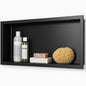12 in H x 24 in D x 4 in W Stainless Steel Shower Niche Set of 1 Piece in Black with Shelves