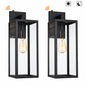 Hukoro Castle 1 Light 20 5 in Dusk to Dawn Outdoor Wall Light with Matte Black Finish and Clear glass shade 2 pack